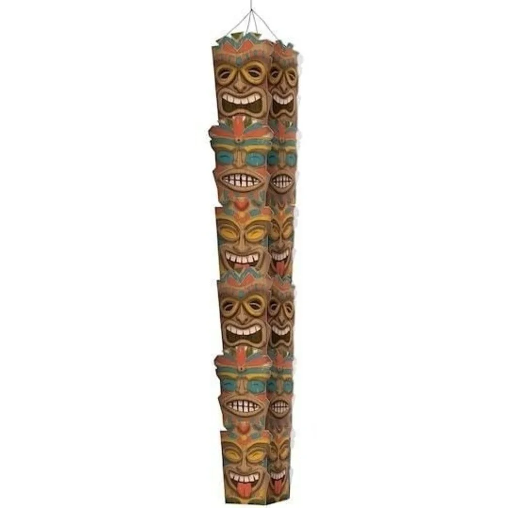 Luau Tiki Totem Pole Hanging Decoration Tropical Party Supply Hawaiian Decor 5ft